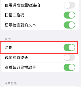 阿拉善左苹果手机维修网点分享iPhone如何开启九宫格构图功能 