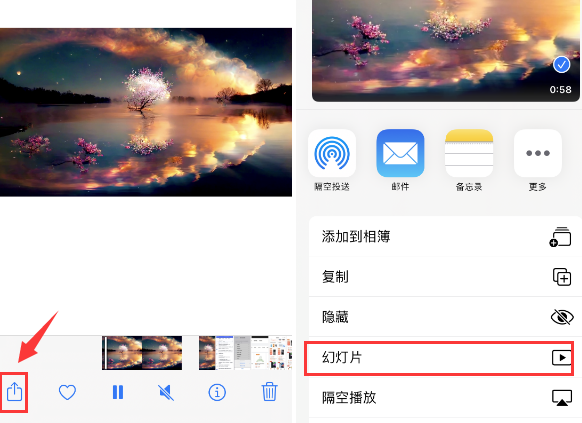 阿拉善左苹果14维修店分享iPhone14相册视频如何循环播放 